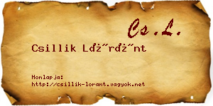Csillik Lóránt névjegykártya