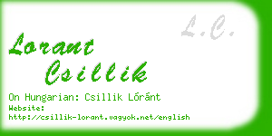 lorant csillik business card