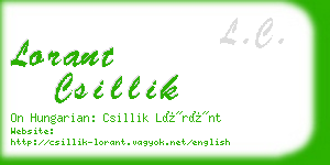 lorant csillik business card